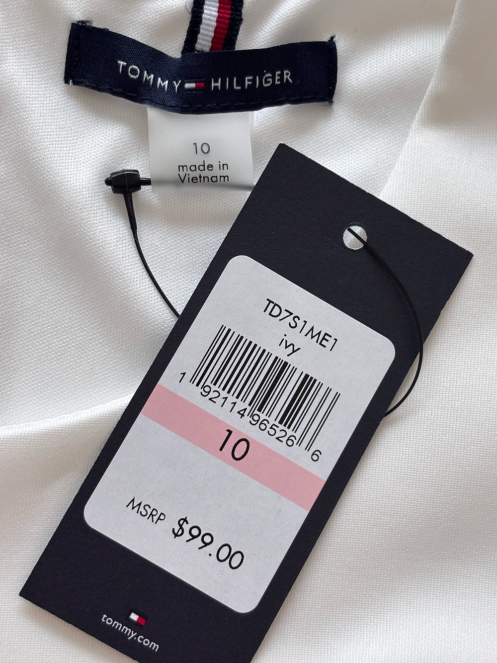 TOMMY HILFIGER White Short Flutter Cap Sleeve Scuba Sheath Dress--NWT--10 - Picture 11 of 16